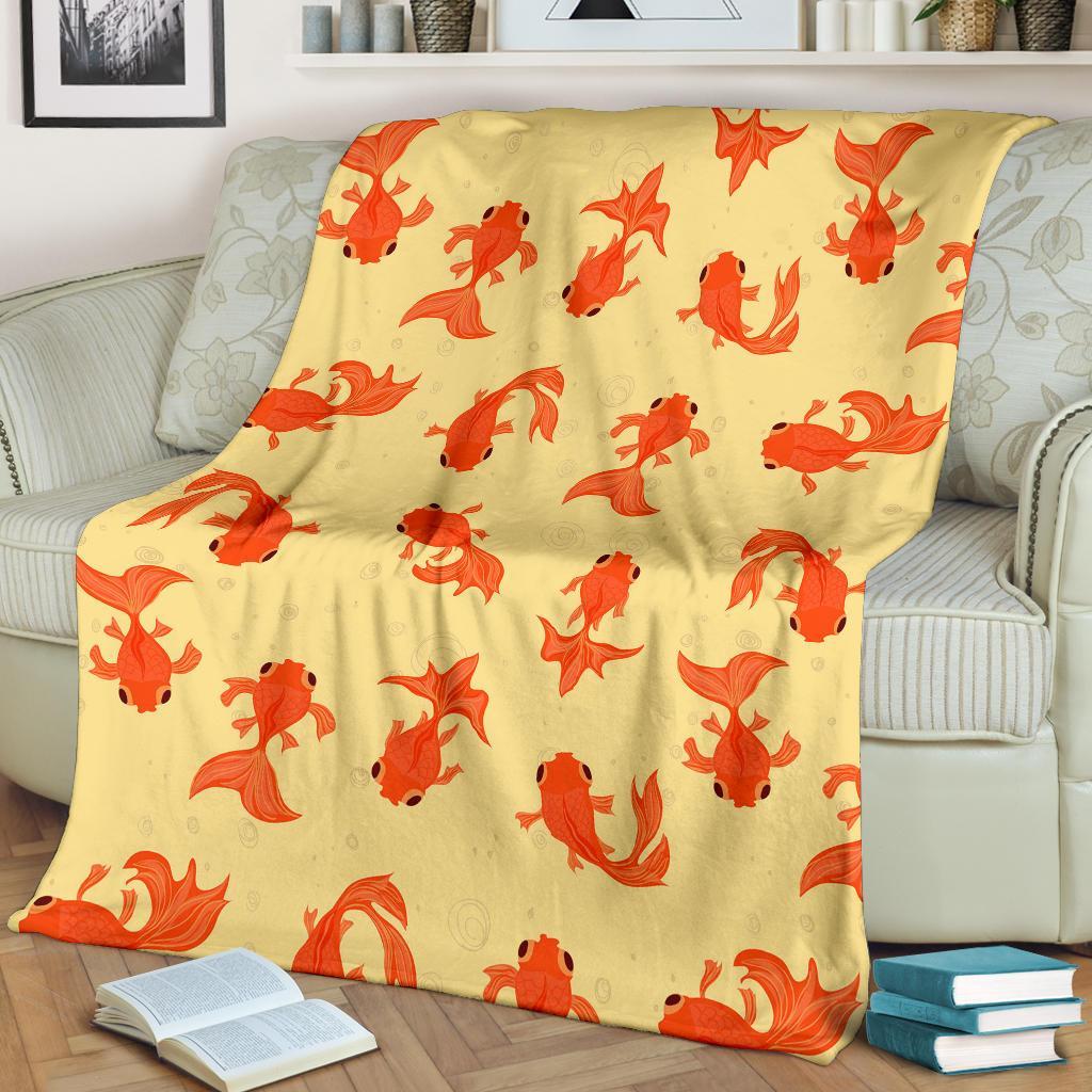 Goldfish Pattern Print Blanket-grizzshop