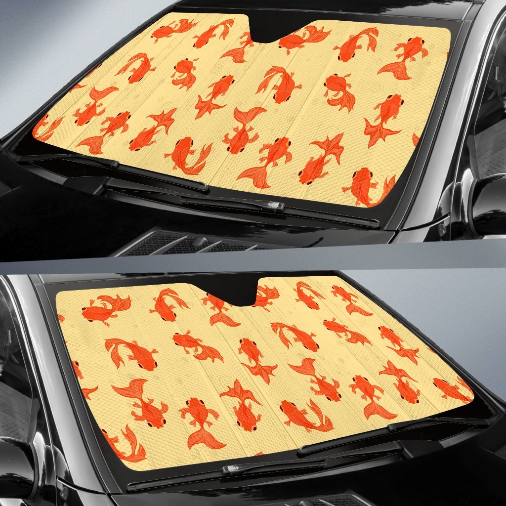 Goldfish Pattern Print Car Sun Shade-grizzshop
