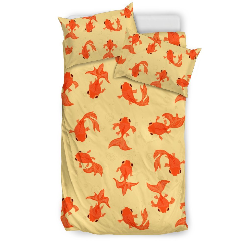 Goldfish Pattern Print Duvet Cover Bedding Set-grizzshop