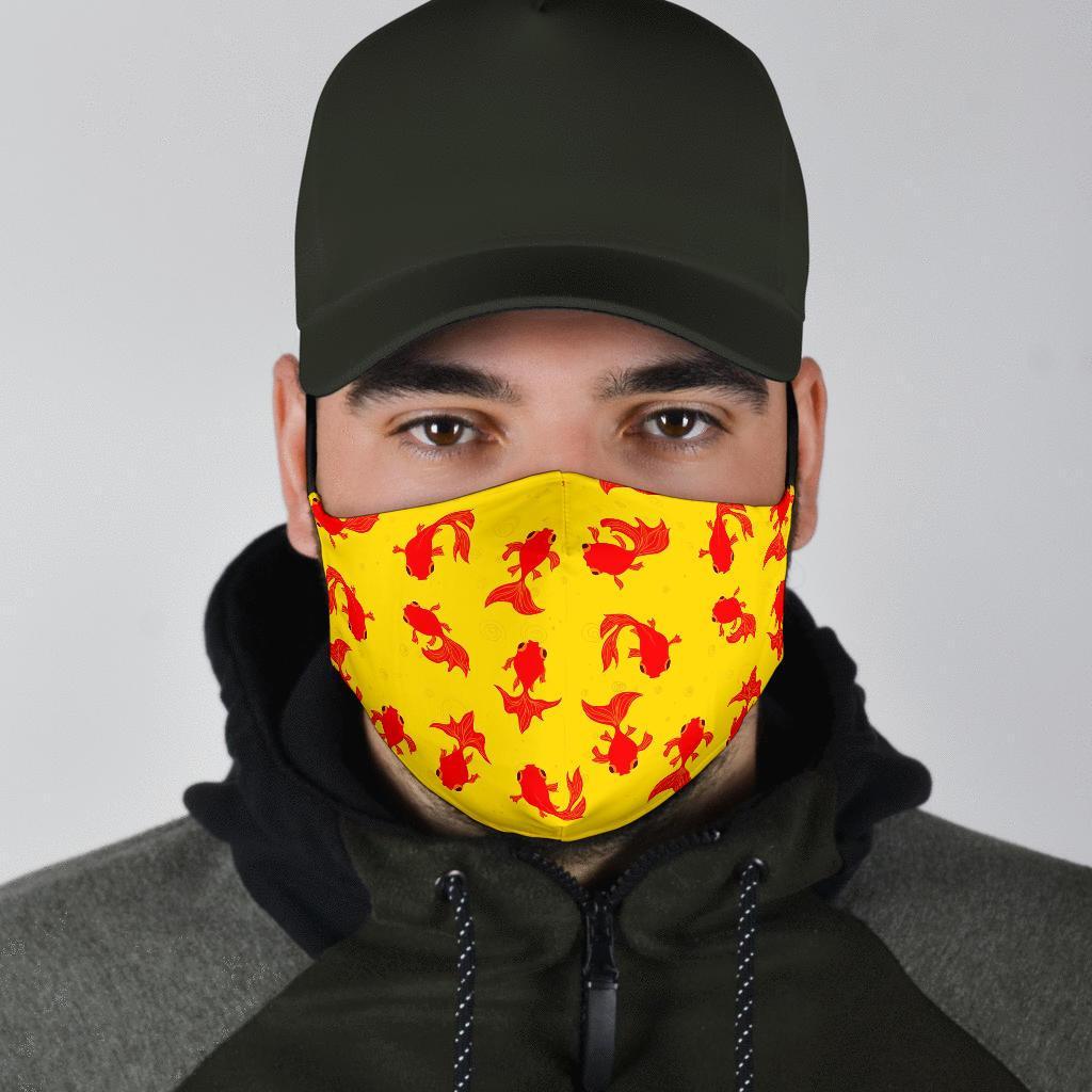 Goldfish Pattern Print Face Mask-grizzshop