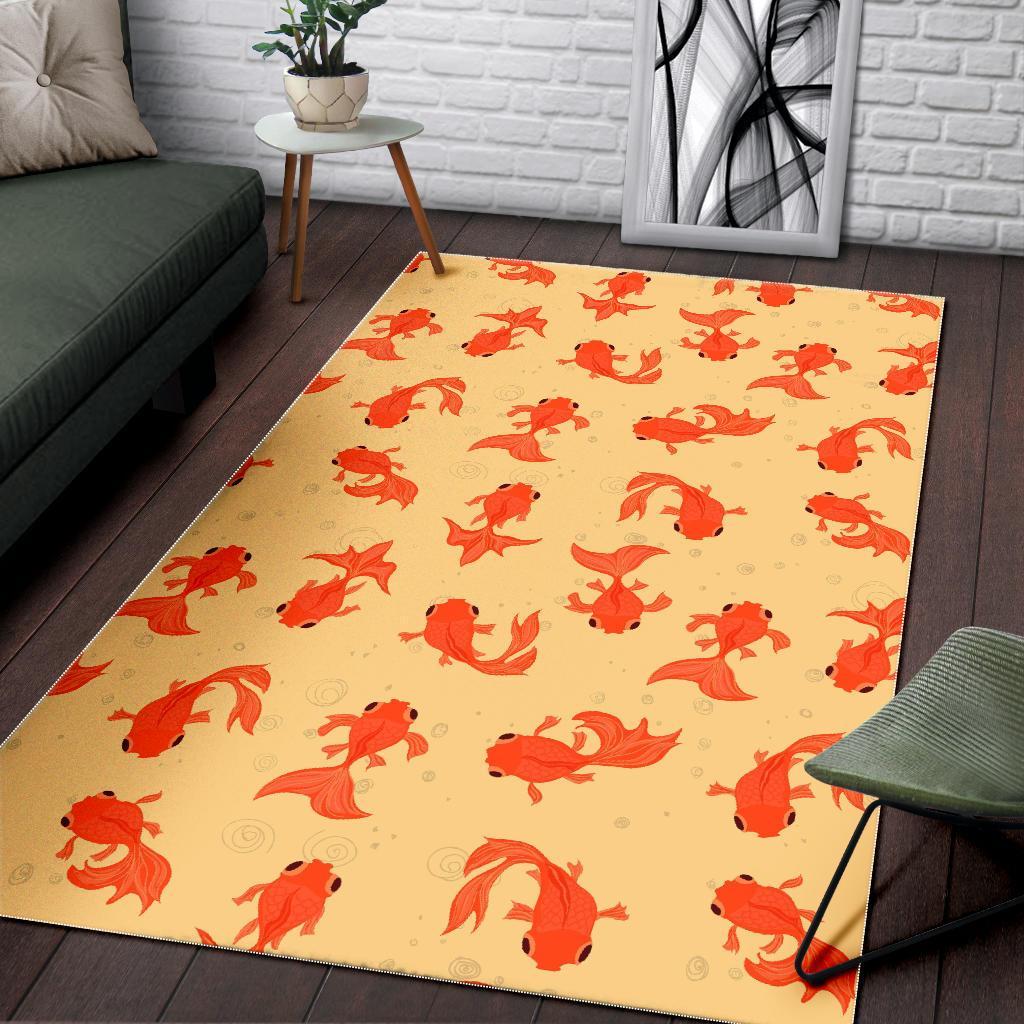 Goldfish Pattern Print Floor Mat-grizzshop