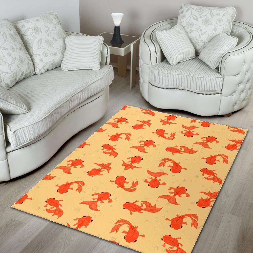 Goldfish Pattern Print Floor Mat-grizzshop