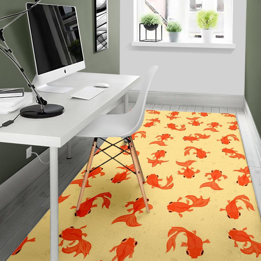 Goldfish Pattern Print Floor Mat-grizzshop