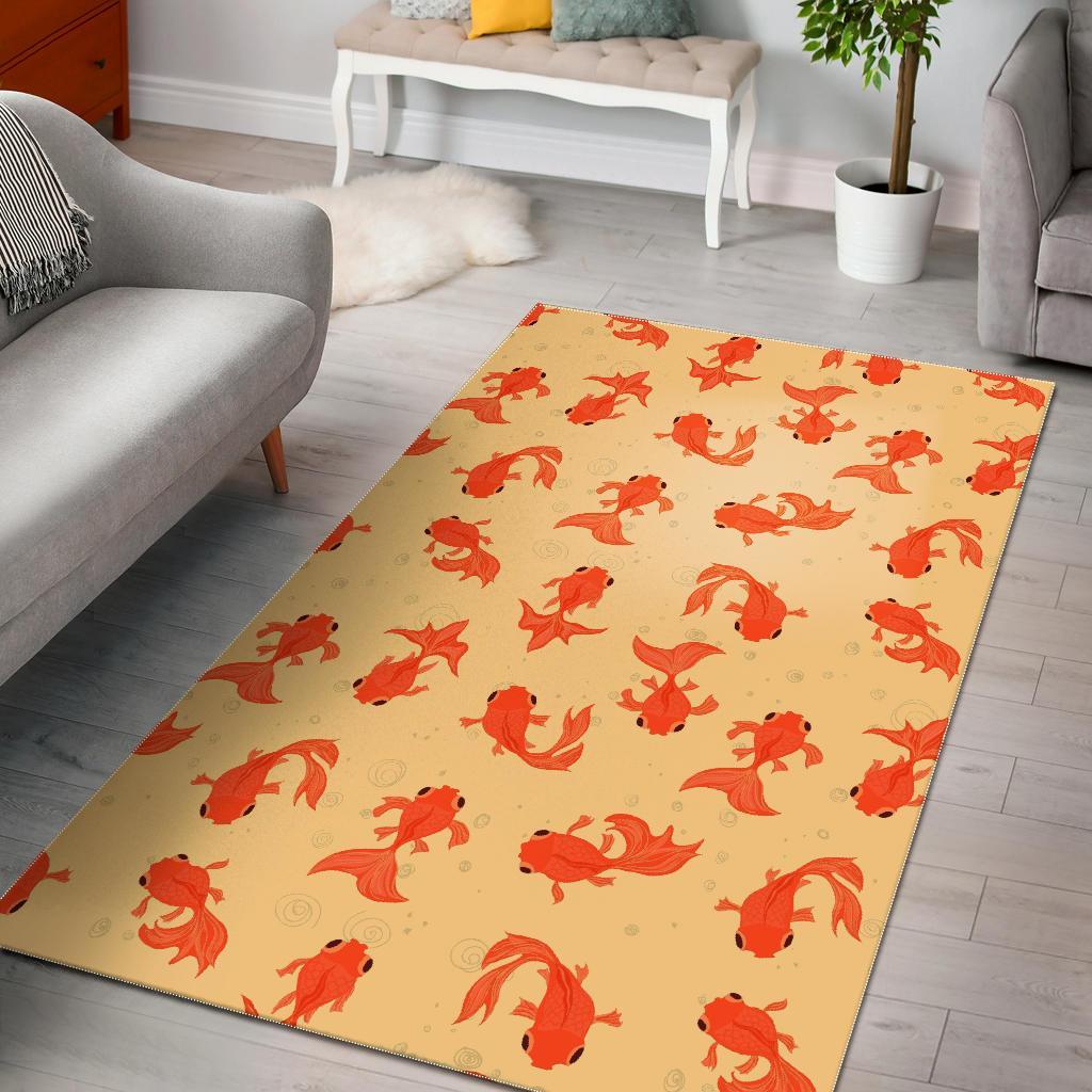 Goldfish Pattern Print Floor Mat-grizzshop