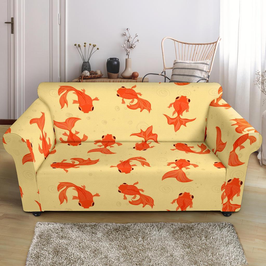 Goldfish Pattern Print Loveseat Cover-grizzshop