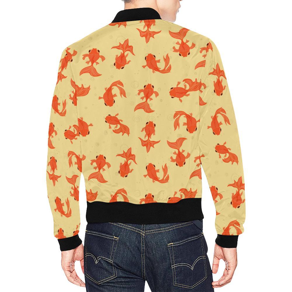 Goldfish Pattern Print Men's Bomber Jacket-grizzshop