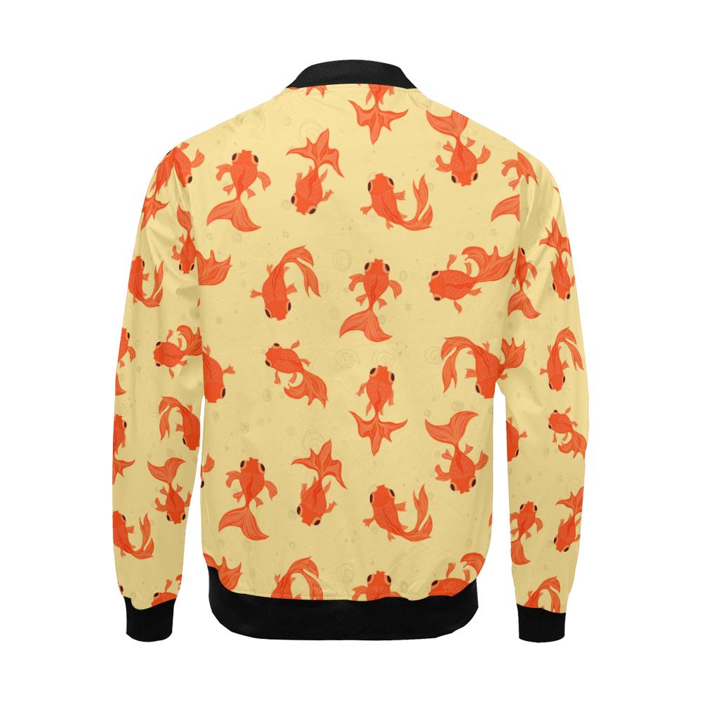 Goldfish Pattern Print Men's Bomber Jacket-grizzshop