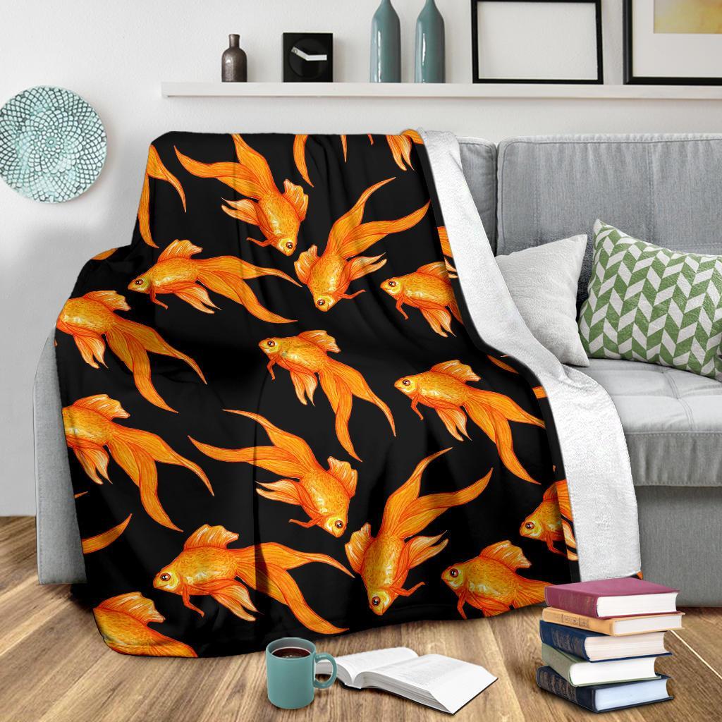 Goldfish Print Pattern Blanket-grizzshop