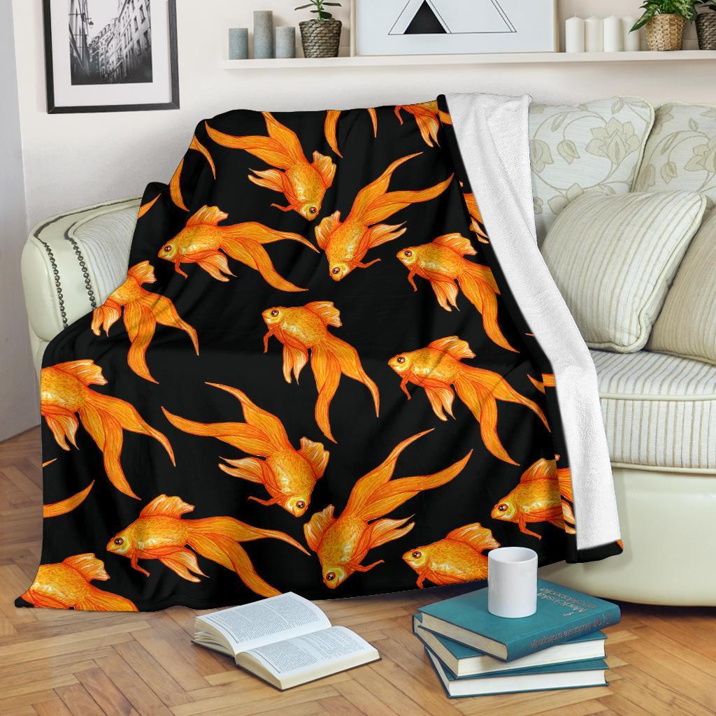 Goldfish Print Pattern Blanket-grizzshop