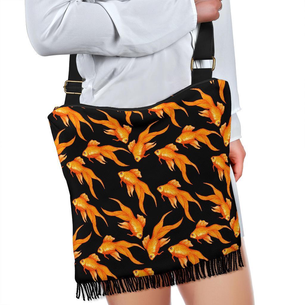 Goldfish Print Pattern Crossbody Bags-grizzshop