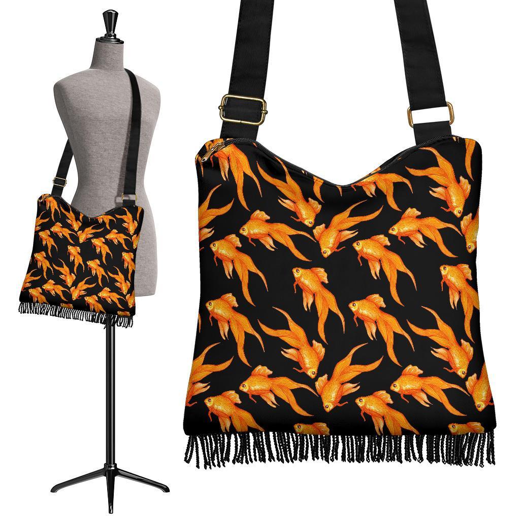 Goldfish Print Pattern Crossbody Bags-grizzshop