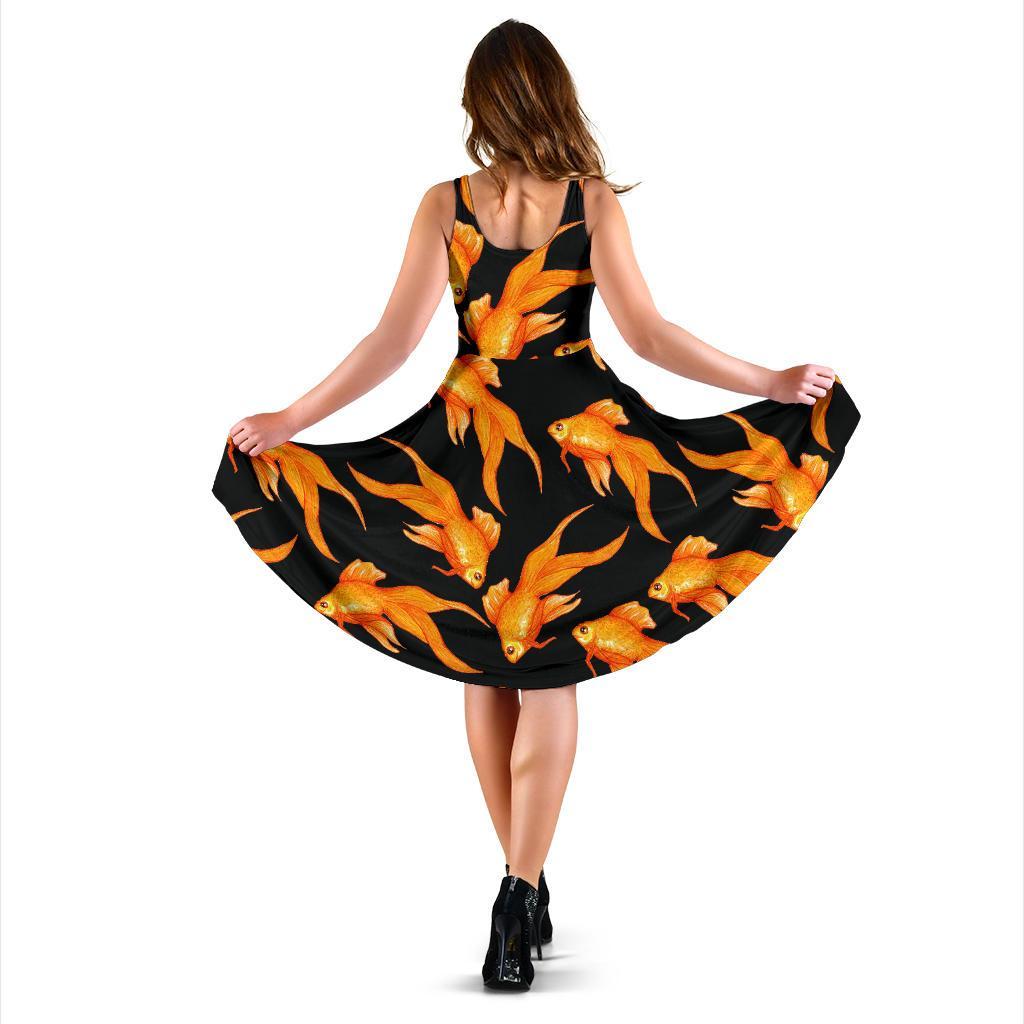 Goldfish Print Pattern Dress-grizzshop