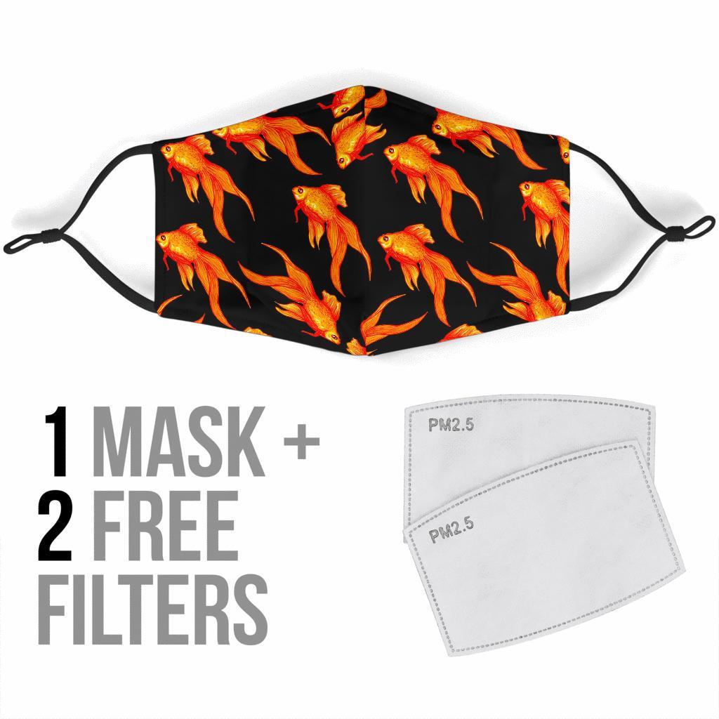 Goldfish Print Pattern Face Mask-grizzshop