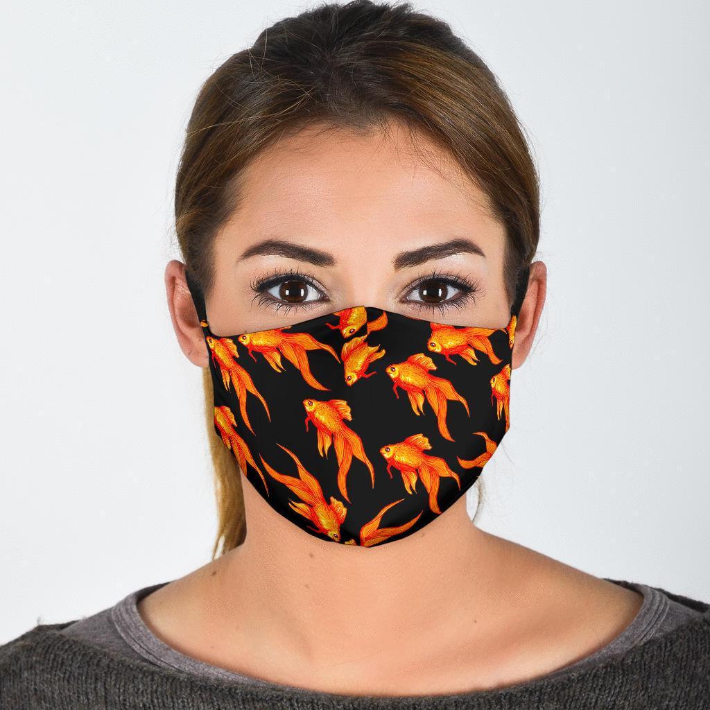 Goldfish Print Pattern Face Mask-grizzshop