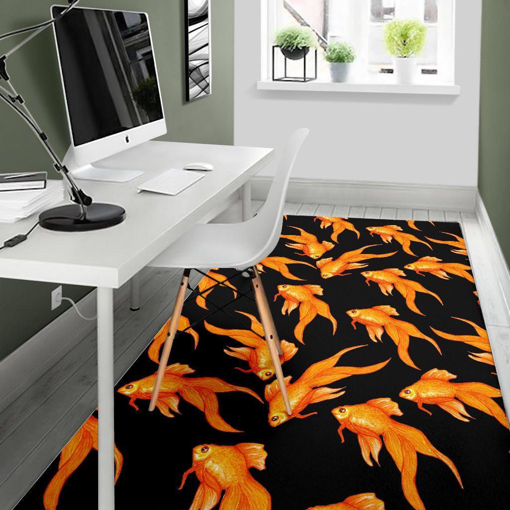 Goldfish Print Pattern Floor Mat-grizzshop