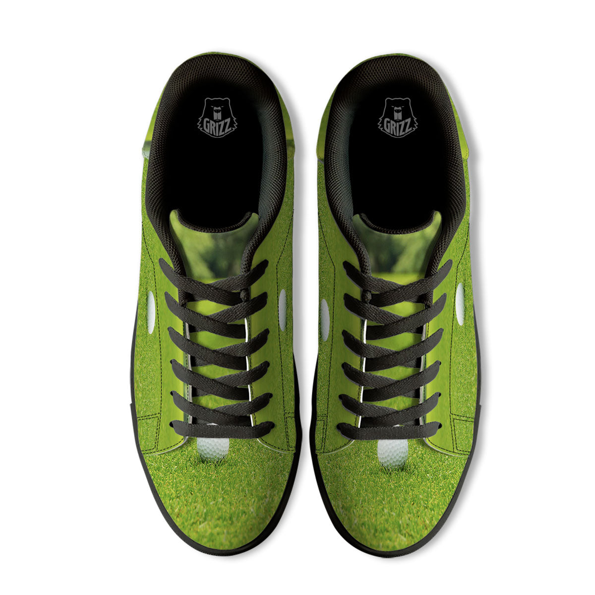 Golf Area Print Black Low Top Sneakers-grizzshop