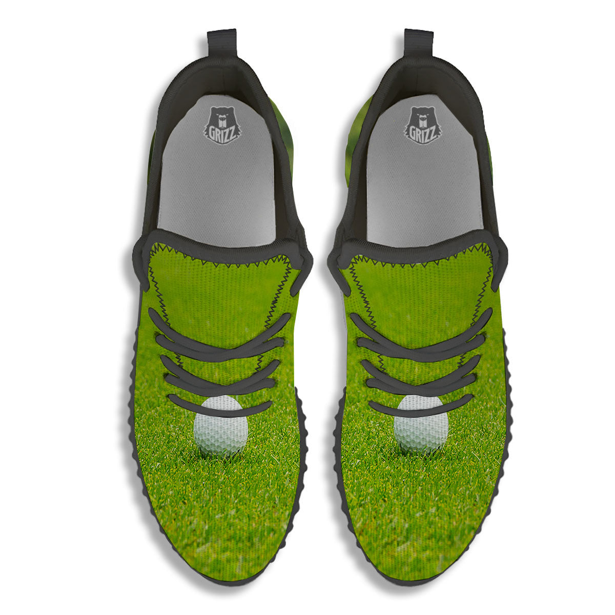 Golf Area Print Black Walking Shoes-grizzshop