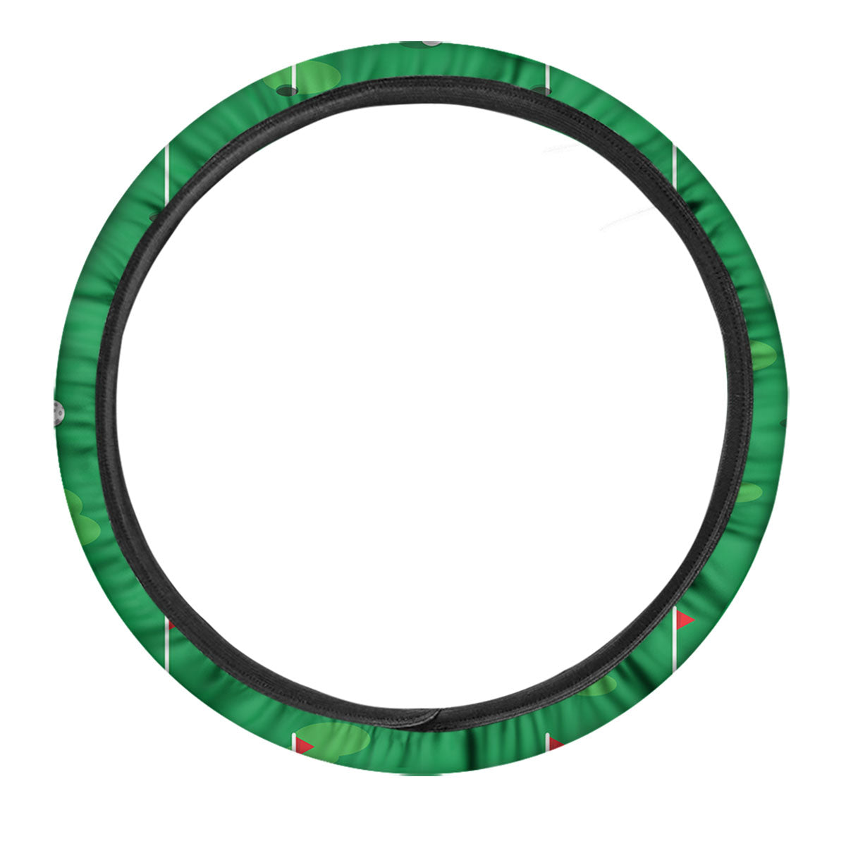 Golf Ball Green Print Pattern Car Steering Wheel Cover-grizzshop