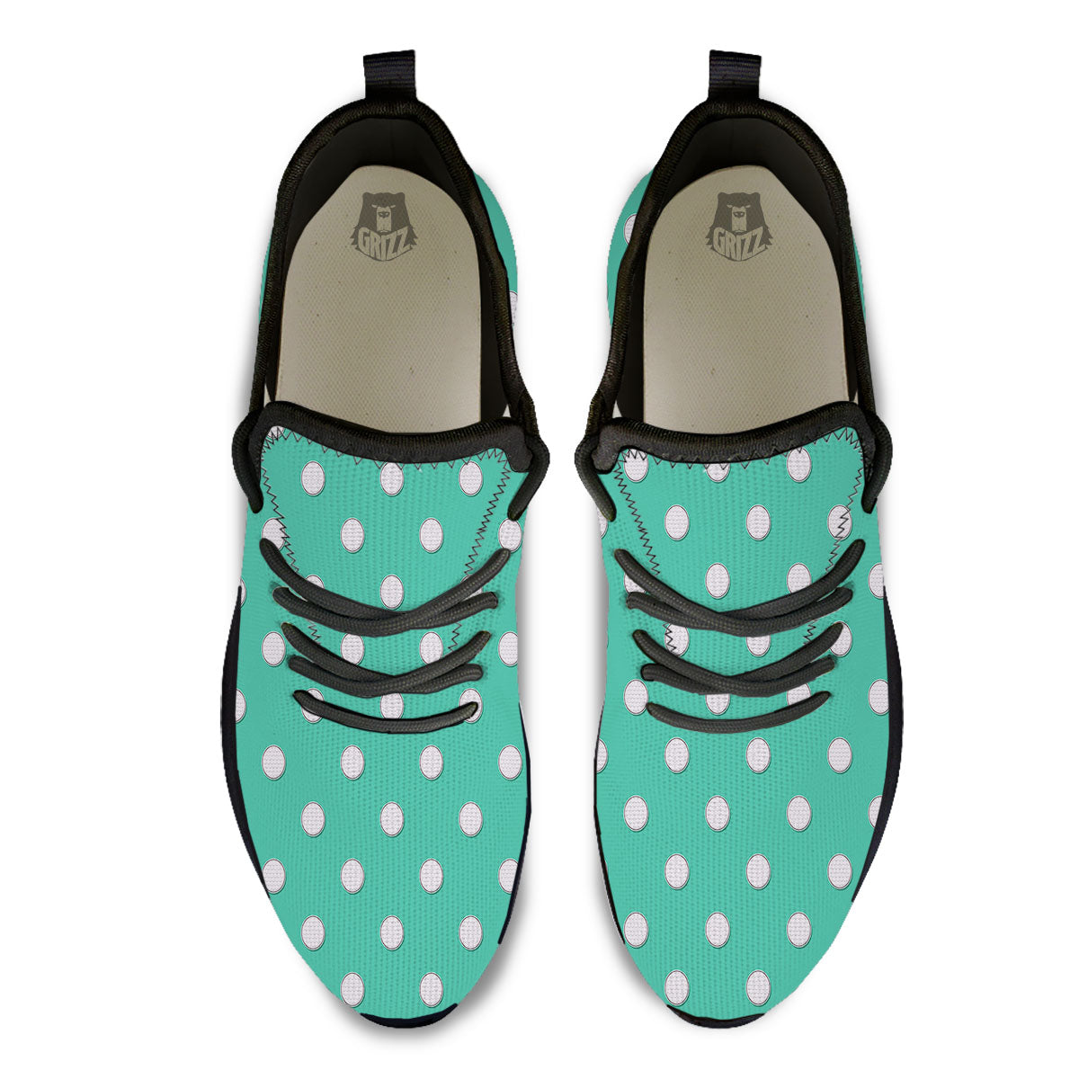 Golf Ball Print Pattern Black Athletic Shoes-grizzshop
