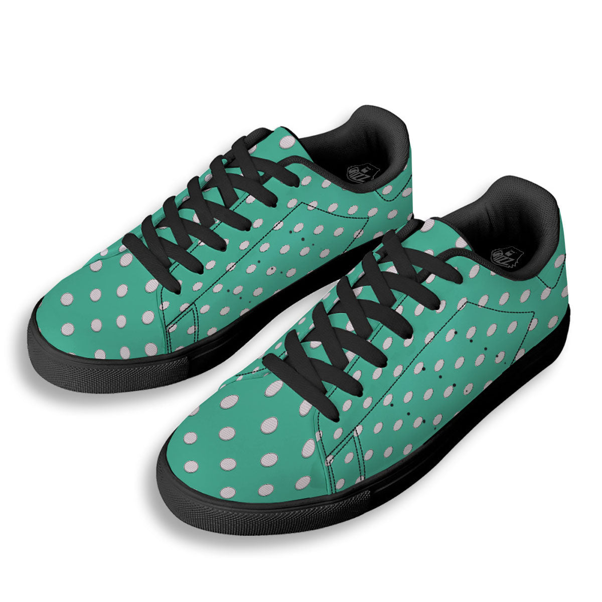Golf Ball Print Pattern Black Low Top Sneakers-grizzshop