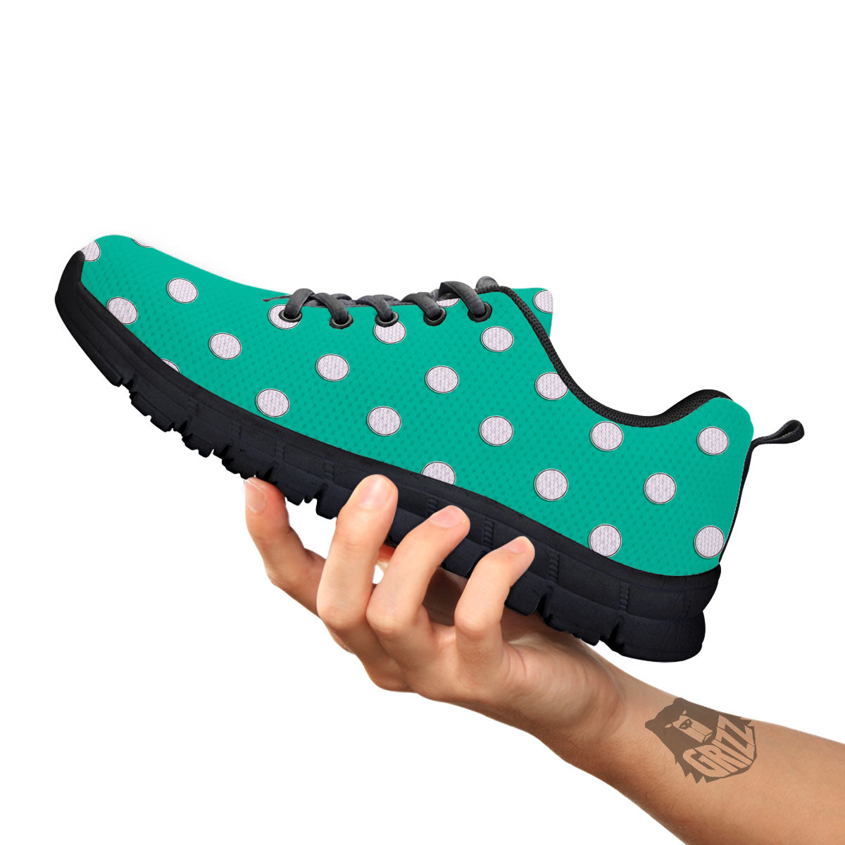 Golf Ball Print Pattern Black Sneaker-grizzshop