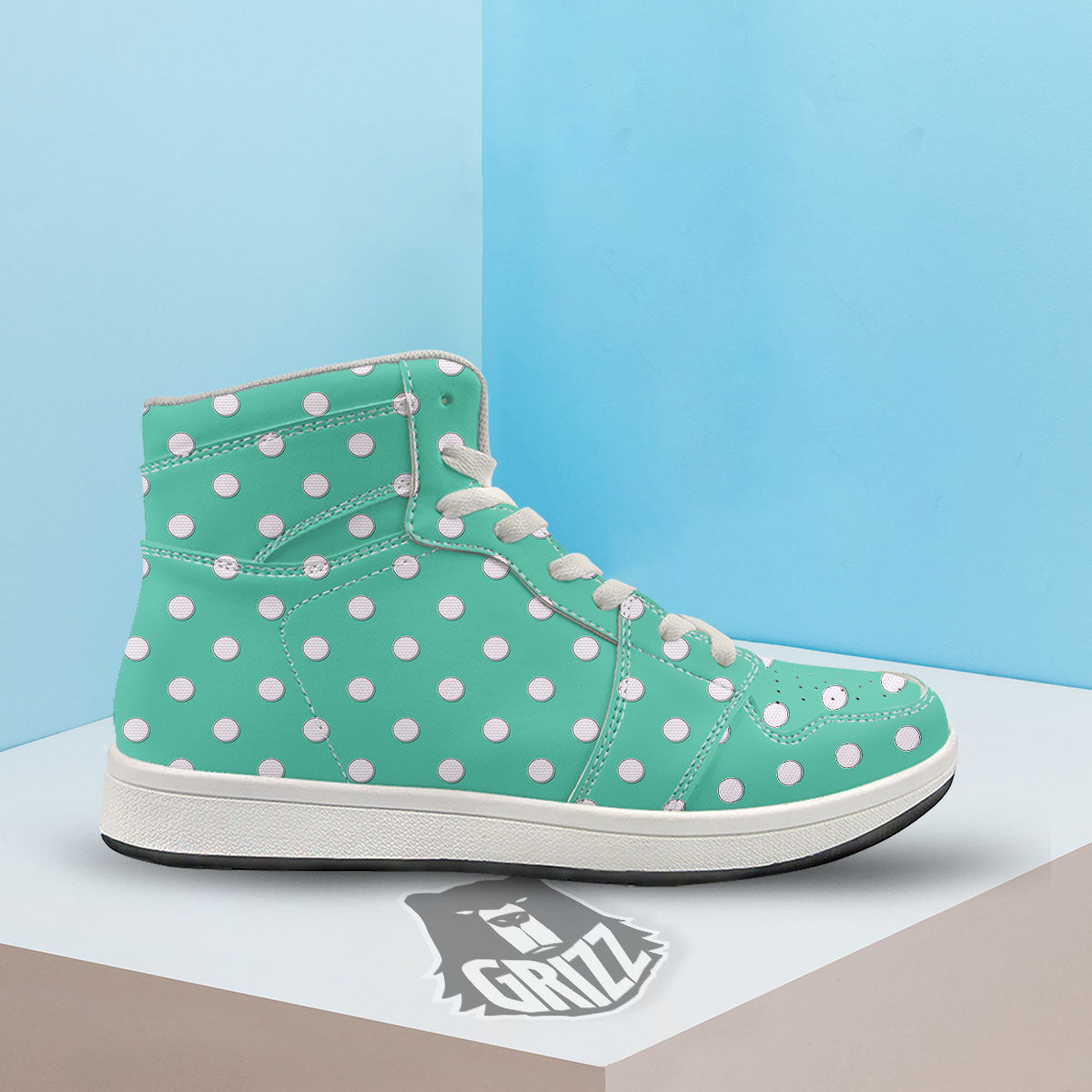 Golf Ball Print Pattern High Top Sneakers-grizzshop