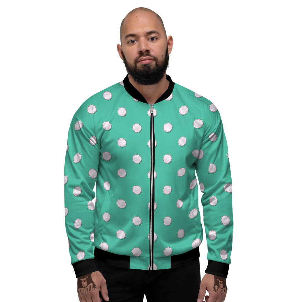 Golf Ball Print Pattern Men's Bomber Jacket-grizzshop