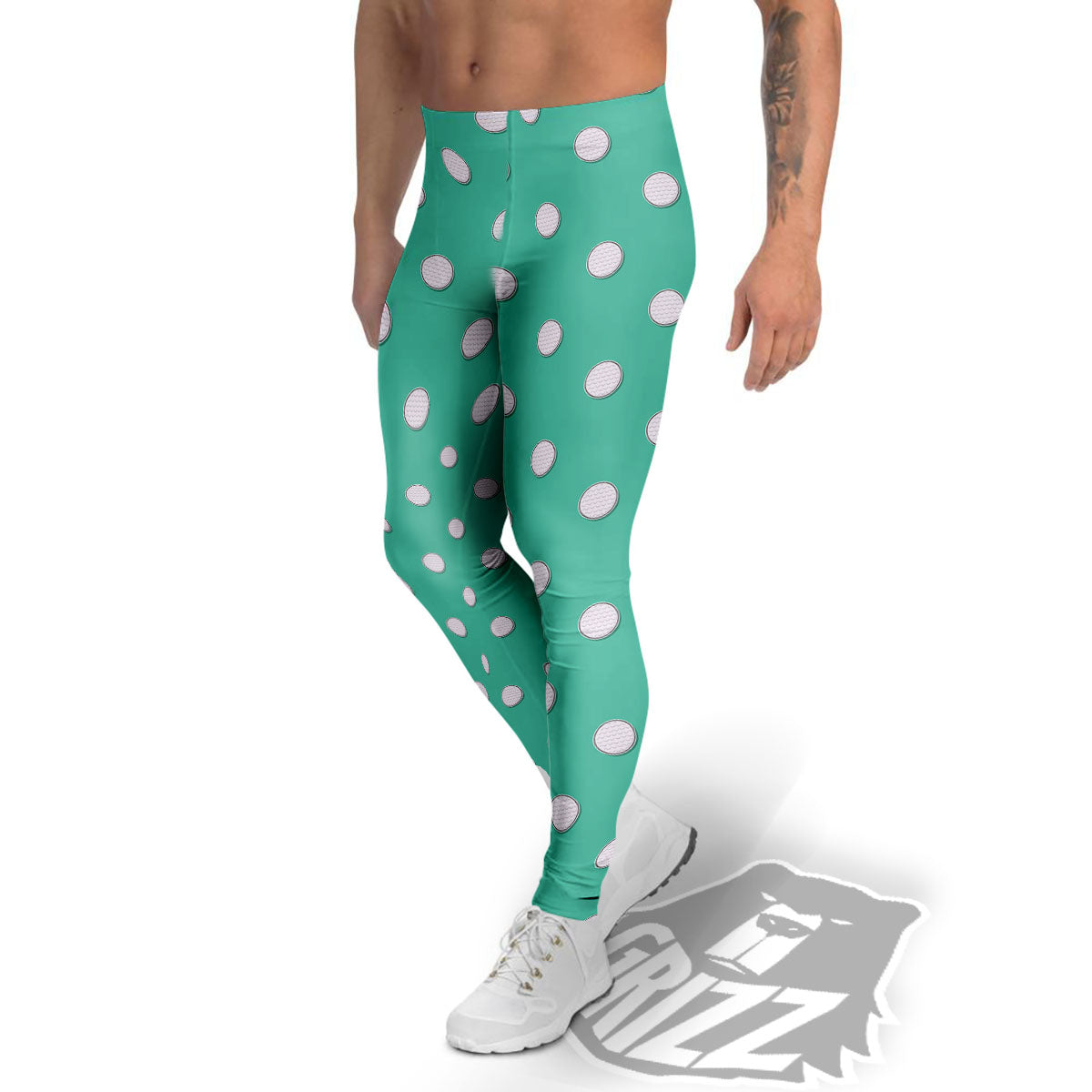 Golf Ball Print Pattern Men's Leggings-grizzshop