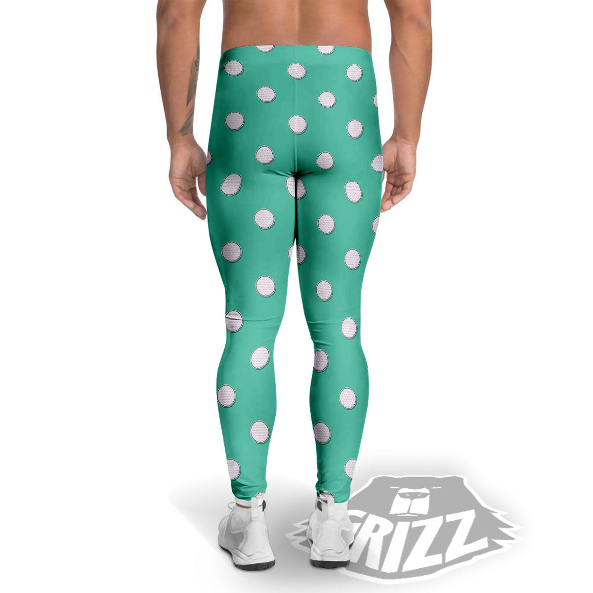 Golf Ball Print Pattern Men's Leggings-grizzshop