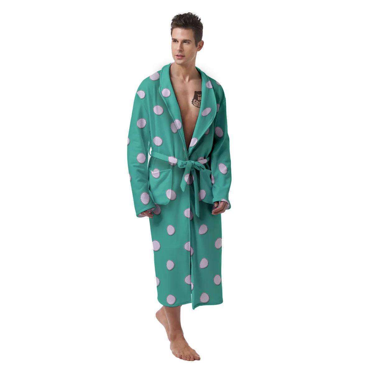 Golf Ball Print Pattern Men's Robe-grizzshop