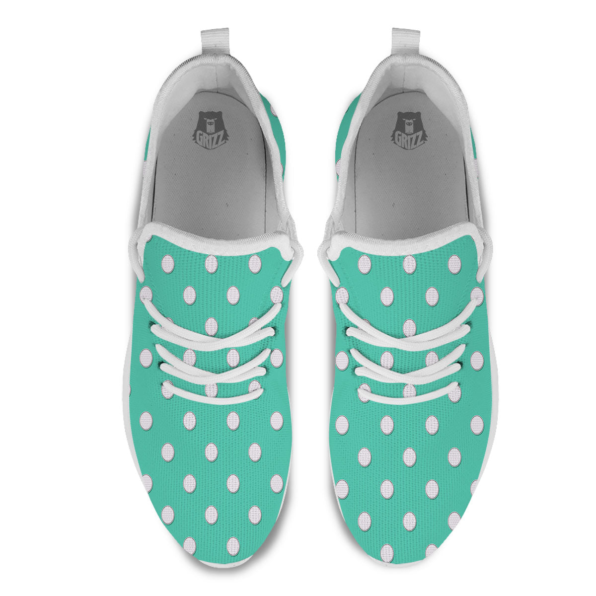 Golf Ball Print Pattern White Athletic Shoes-grizzshop