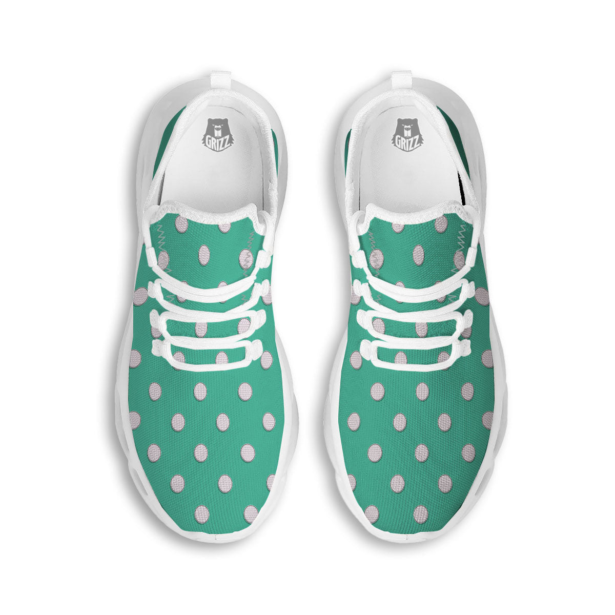 Golf Ball Print Pattern White Running Shoes-grizzshop