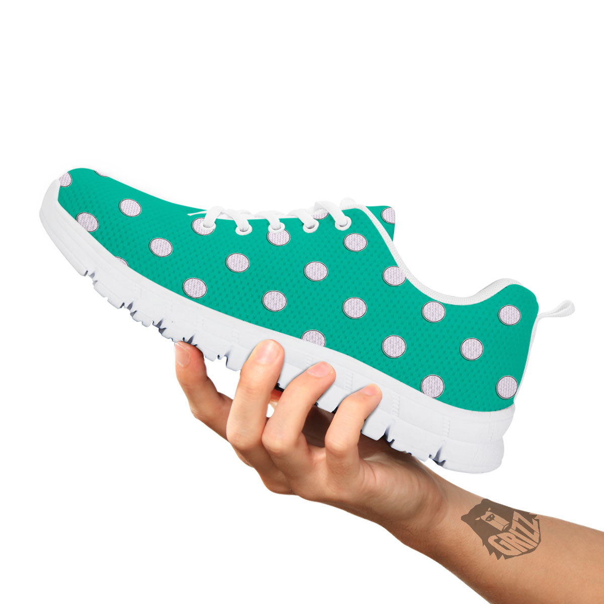 Golf Ball Print Pattern White Sneaker-grizzshop