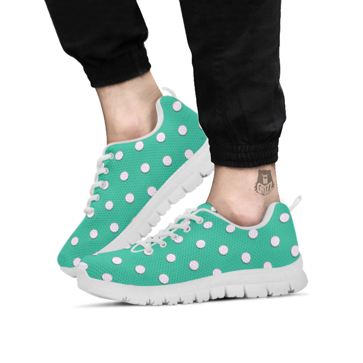 Golf Ball Print Pattern White Sneaker-grizzshop