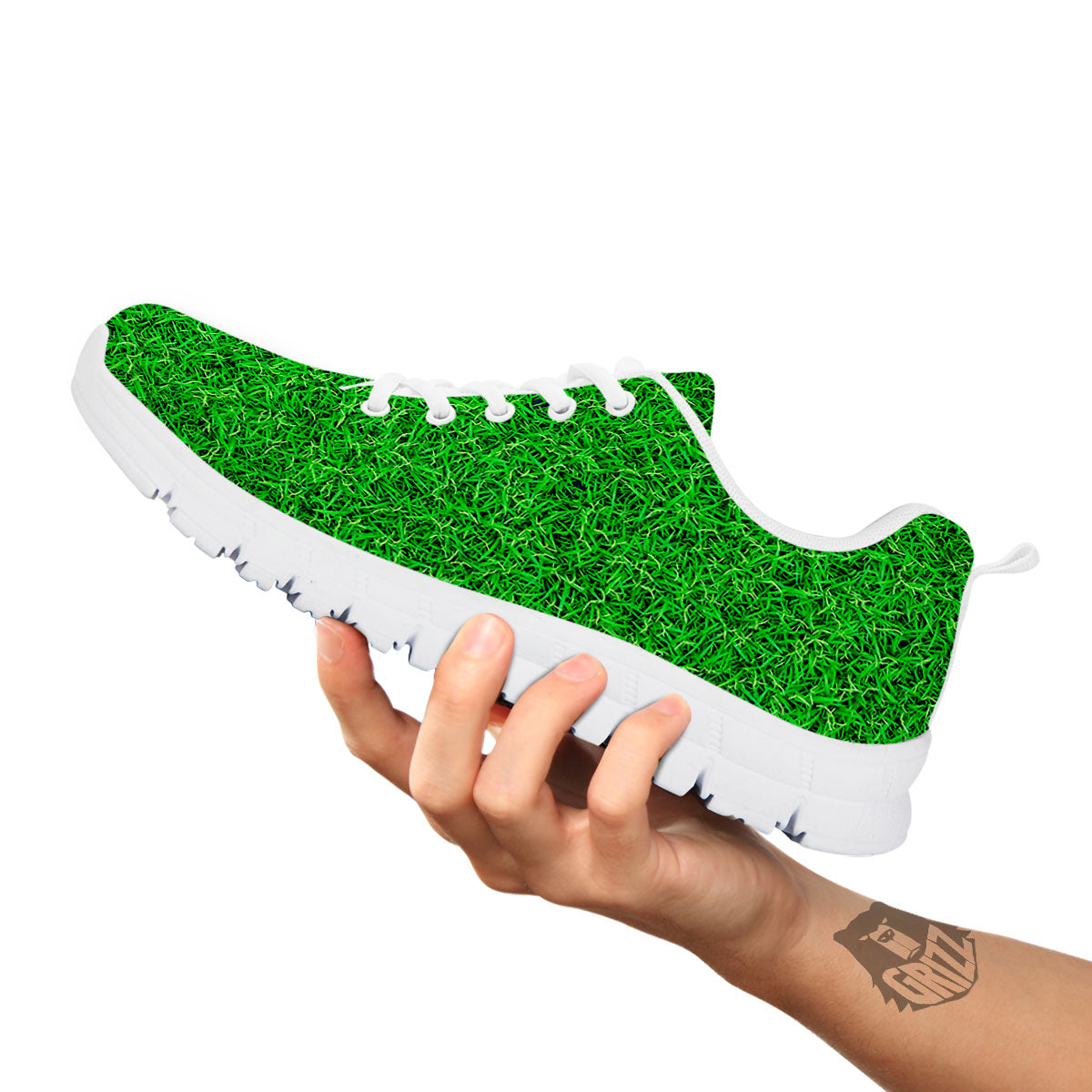 Golf Grass Print White Sneaker-grizzshop