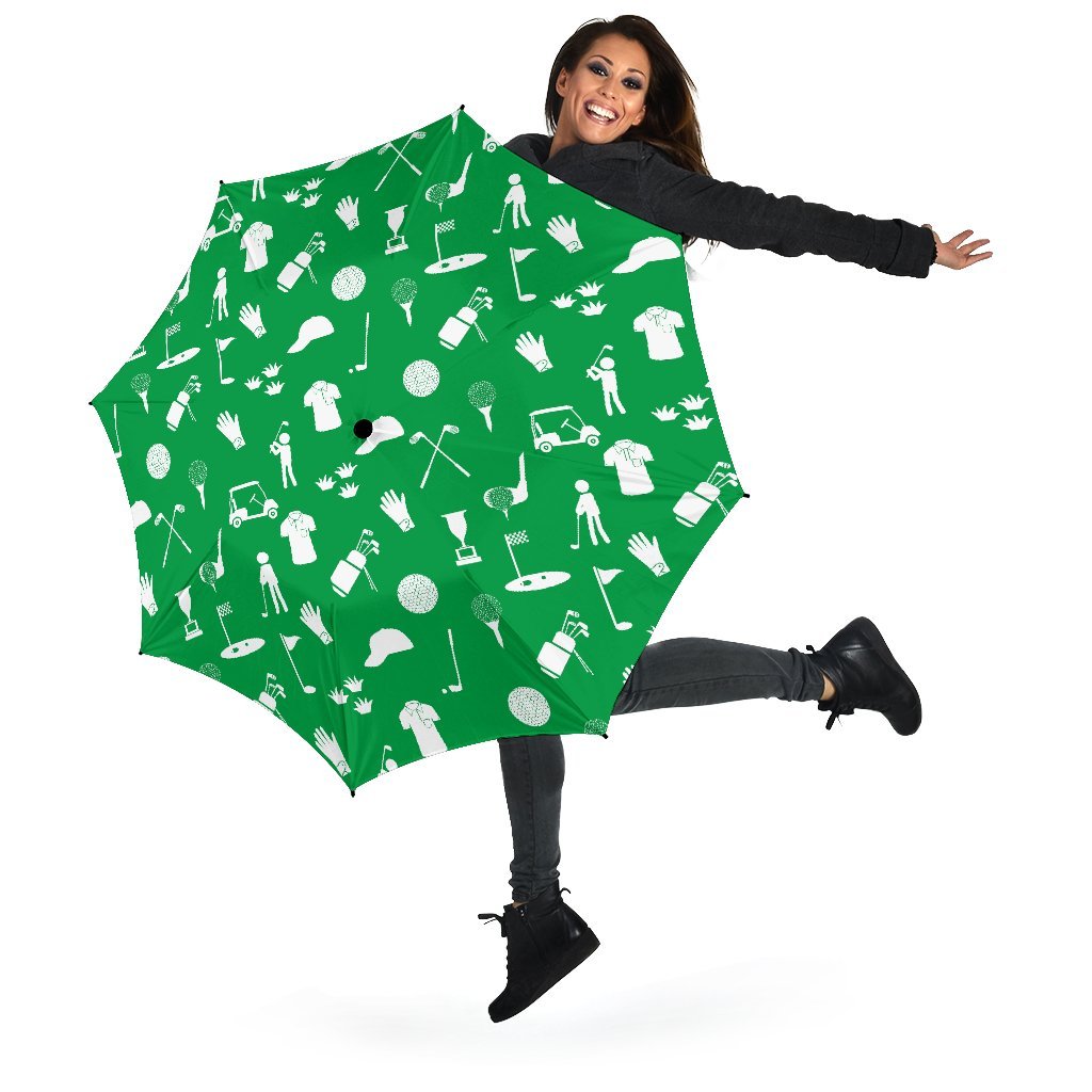 Golf Green Pattern Print Automatic Foldable Umbrella-grizzshop