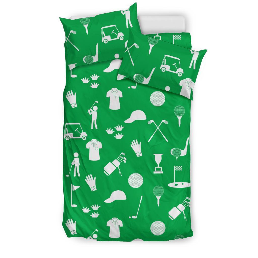 Golf Green Pattern Print Duvet Cover Bedding Set-grizzshop