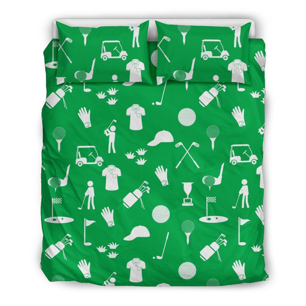 Golf Green Pattern Print Duvet Cover Bedding Set-grizzshop