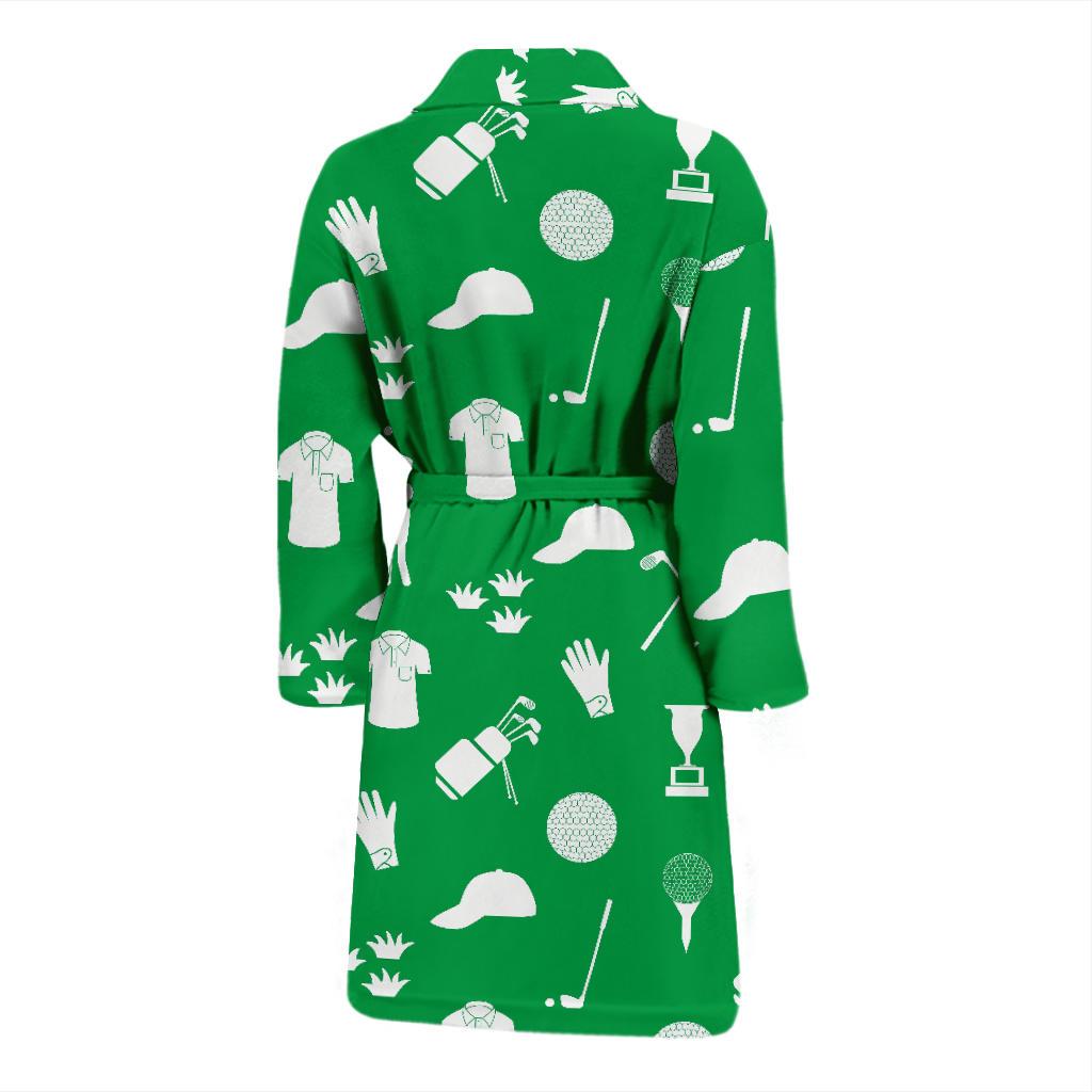 Golf Green Pattern Print Men Long Robe-grizzshop