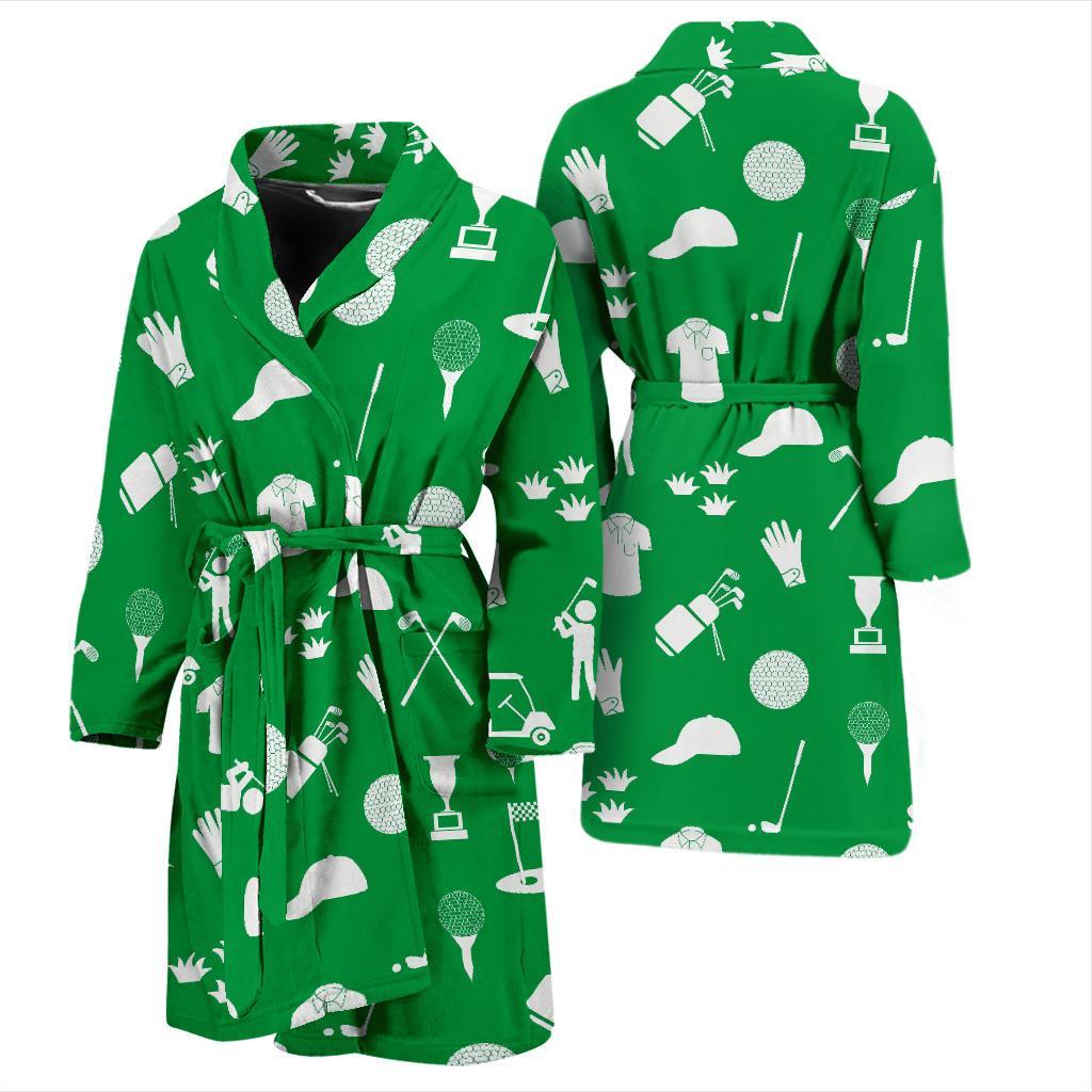 Golf Green Pattern Print Men Long Robe-grizzshop