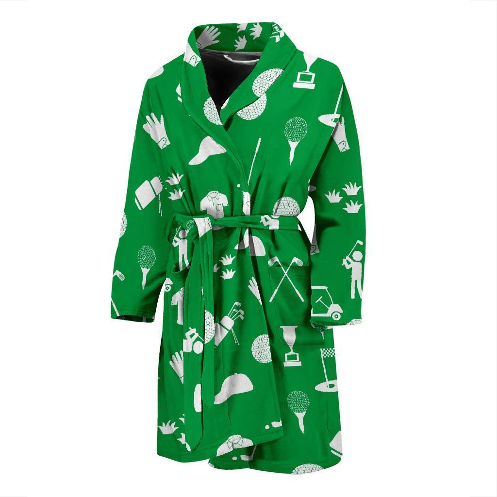 Golf Green Pattern Print Men Long Robe-grizzshop