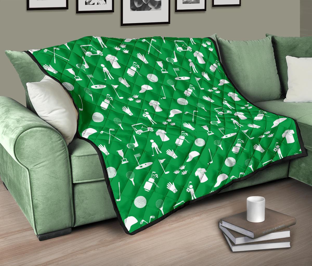 Golf Green Pattern Print Quilt-grizzshop