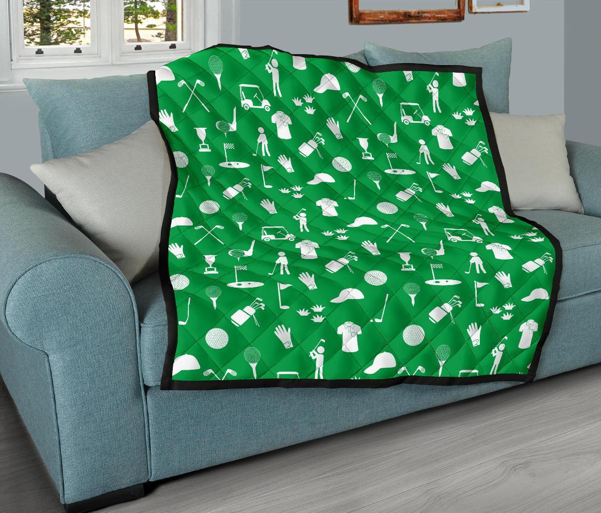 Golf Green Pattern Print Quilt-grizzshop