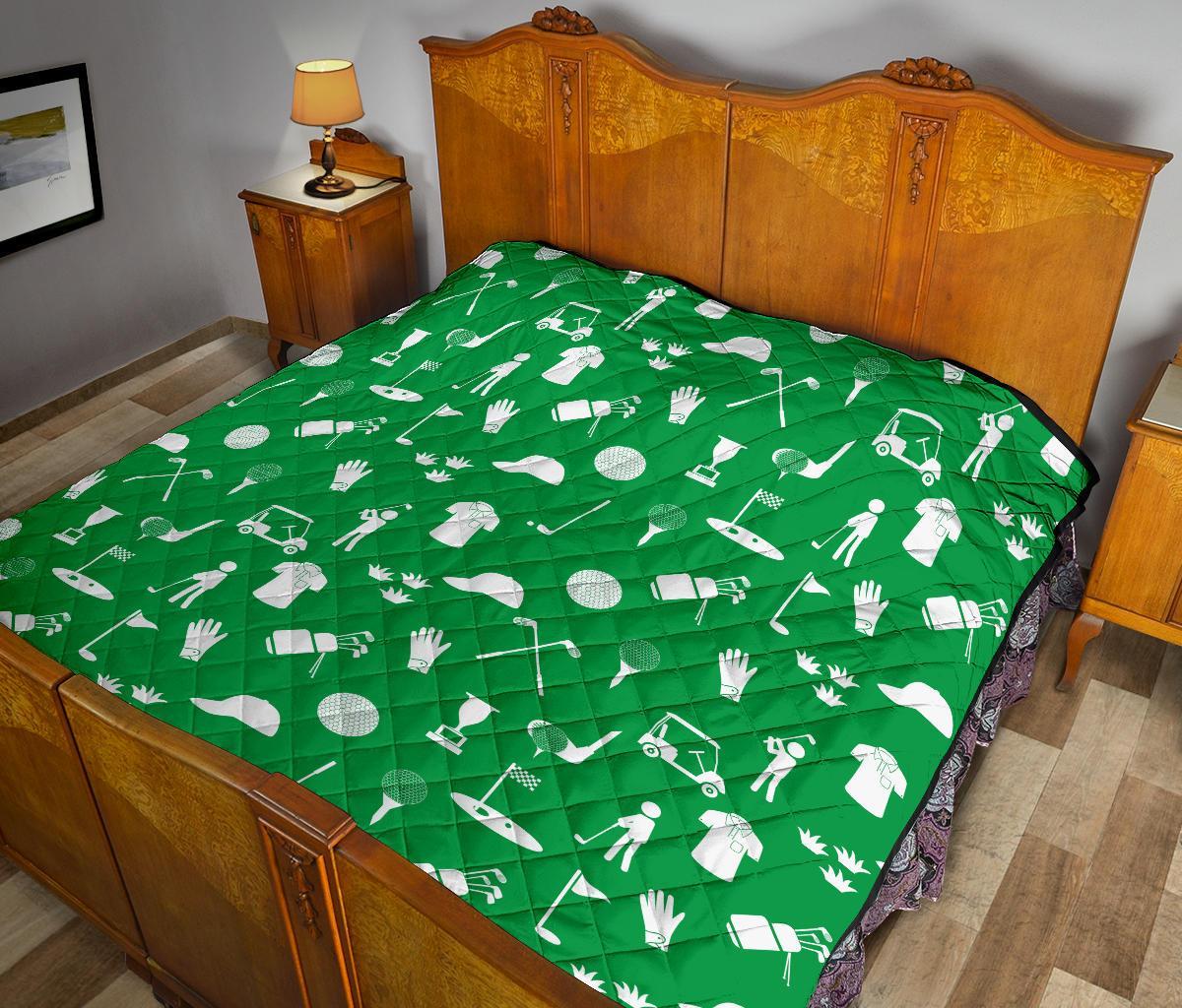 Golf Green Pattern Print Quilt-grizzshop