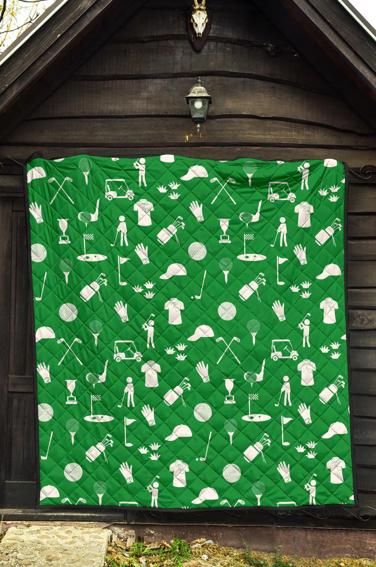 Golf Green Pattern Print Quilt-grizzshop