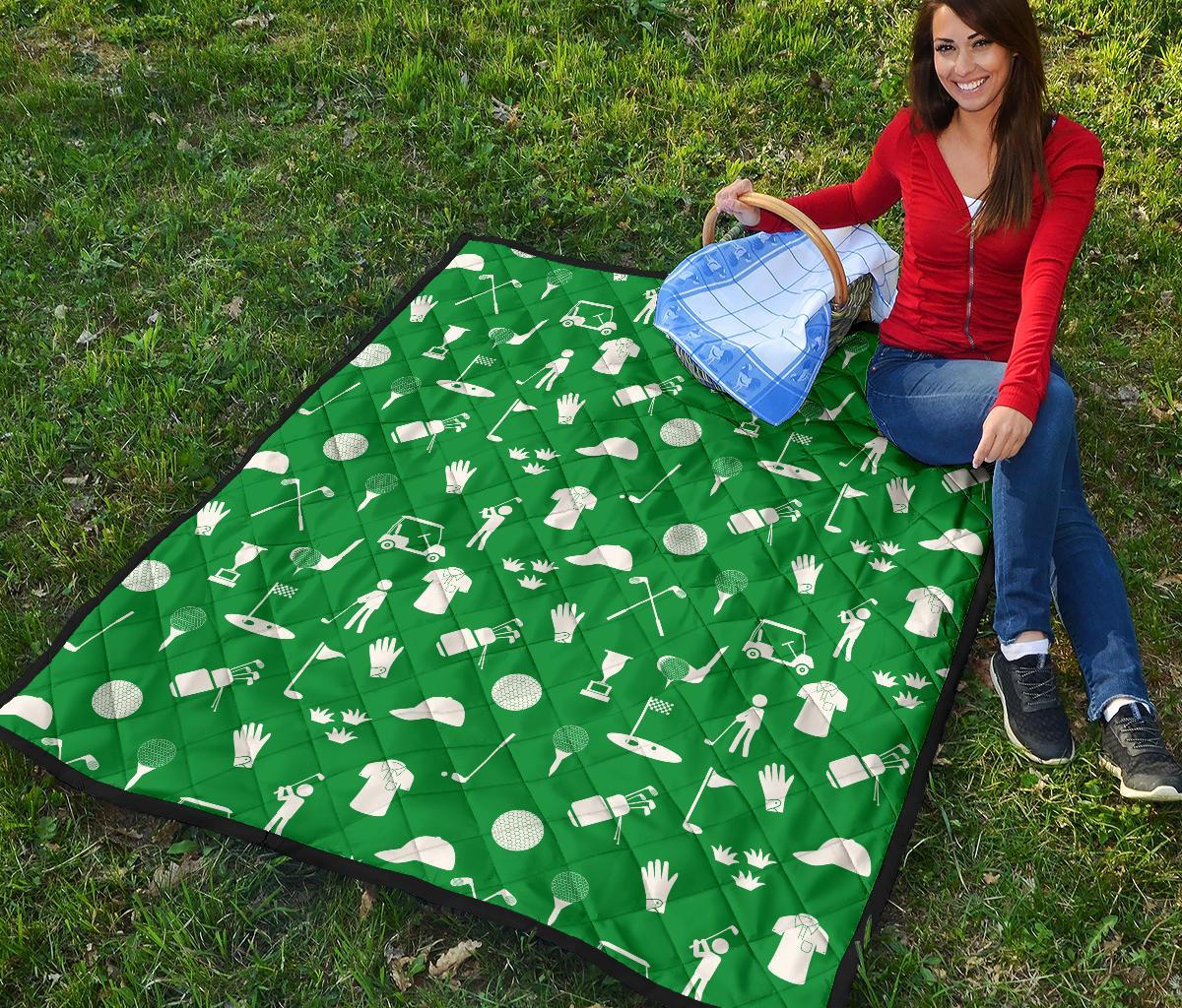 Golf Green Pattern Print Quilt-grizzshop