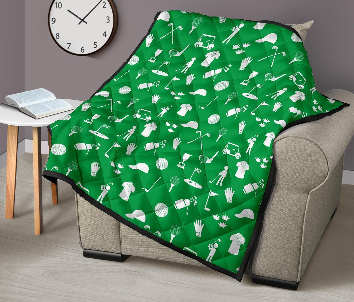 Golf Green Pattern Print Quilt-grizzshop