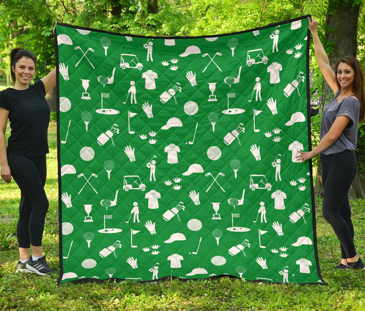Golf Green Pattern Print Quilt-grizzshop