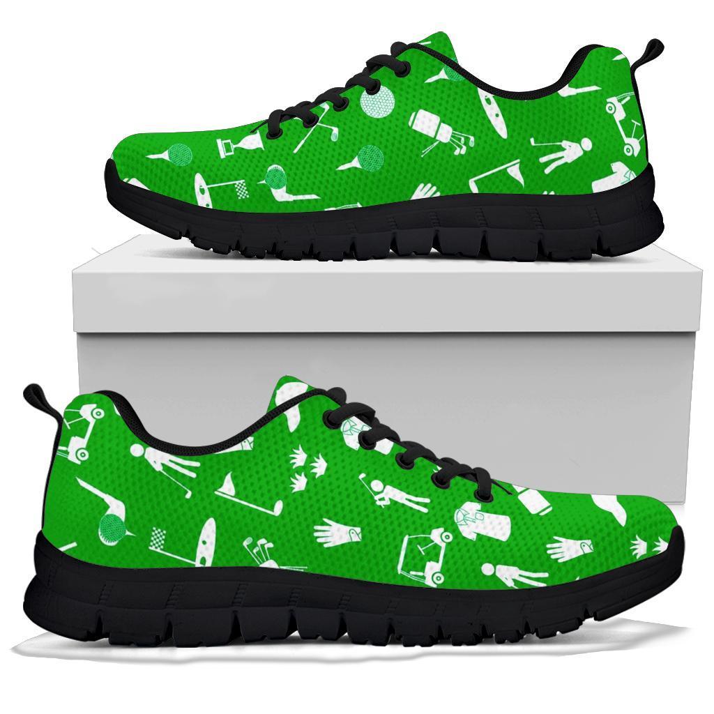 Golf Green Pattern Print Sneaker Shoes For Men Women-grizzshop