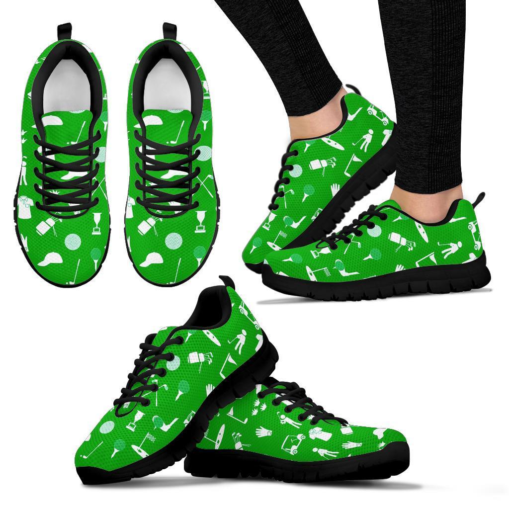 Golf Green Pattern Print Sneaker Shoes For Men Women-grizzshop